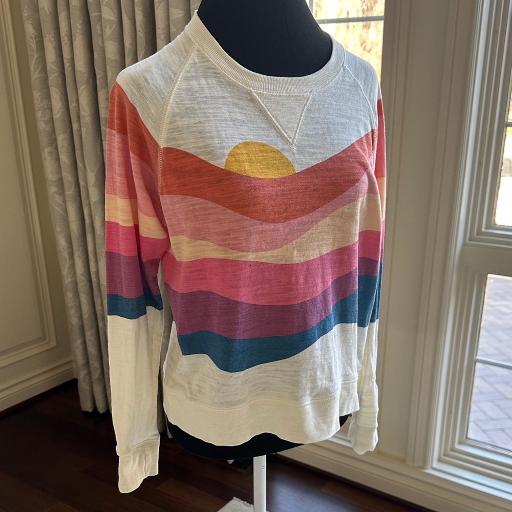 Faherty Multicolor Wave Print Women's Top - Picture 2 of 3